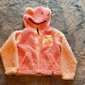 Obermeyer teddy bear hooded Pink zip up.